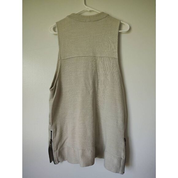 Free People Women's Size Small Gray Knit Snap Button Sweater Side Zippers - Picture 8 of 11